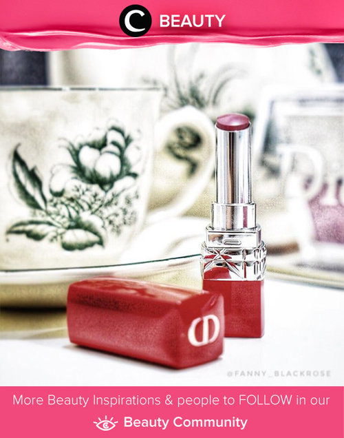 Well spent afternoon with #DiorRouge. The red packaging just so gorgeous.  Satin-to-matte lipsticks with highly pigmented finishes with lasting comfort. Get 16 hours of comfort and elegant lip color. Simak Beauty Updates ala clozetters lainnya hari ini di Beauty Community. Image shared by Clozette Ambassador: @fanny_blackrose. Yuk, share beauty product andalan kamu.
