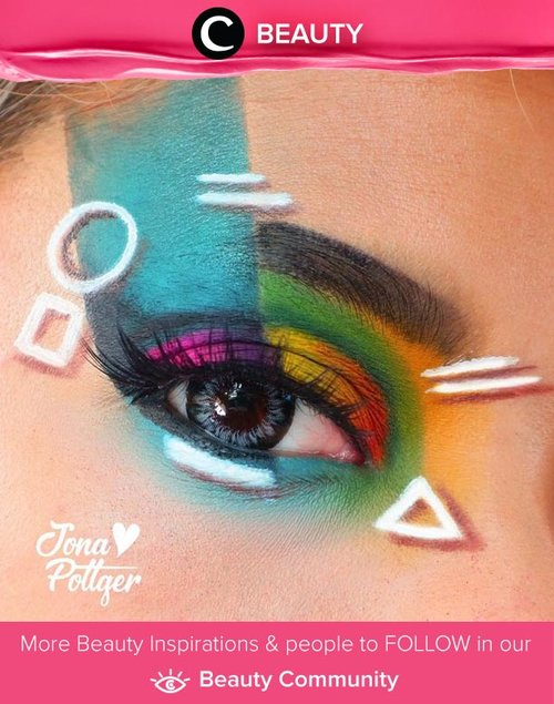 Colorful graphic eye makeup by Clozetter @jonapottger. Simak Beauty Update ala clozetters lainnya hari ini di Beauty Community. Yuk, share juga beauty look kamu bersama Clozette.