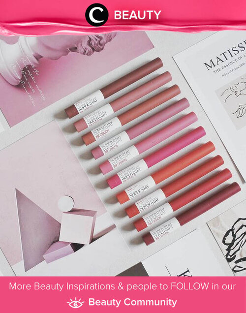 Cocok untuk jadi lipstik on-the-go kamu, Maybelline Superstay Lip Crayon hadir dengan warna yang super lengkap. Kemasannya juga ramping untuk diselipkan di mana saja dan sudah dilengkapi dengan built-in sharpener, lho! Image shared by Clozetter @annisapertiwi. Simak Beauty Update ala clozetters lainnya hari ini di Beauty Community. Yuk, share produk favorit dan makeup look kamu bersama Clozette.  