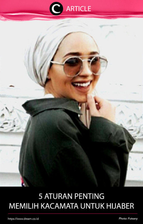 Tak bisa dipungkiri saat ini kacamata telah menjadi aksesoris yang tak bisa dipisahkan dari fashion. Sederet hijaber gemar melengkapi penampilannya dengan kacamata berbagai gaya. Tak hanya melindungi pandangan dari panas matahari, para hijaber ini juga mengenakan kacamata sebagai pemanis wajah. Namun, ada aturan penting memilih kacamata untuk hijaber, lho, Clozetters! Temukan tipsnya di http://bit.ly/2n0dbon. Simak juga artikel menarik lainnya di Article Section pada Clozette App.