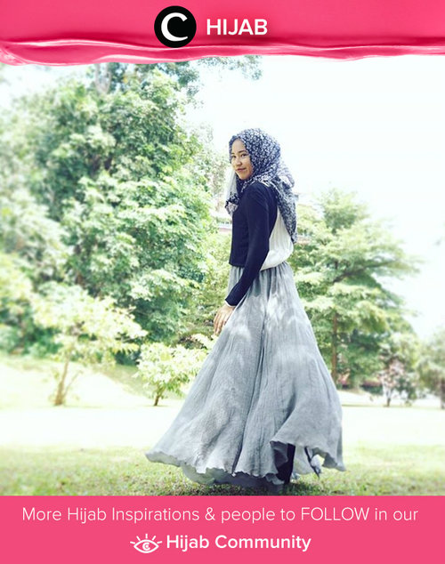 HIjab outfit idea with swing skirt by Star Colzette Maya. Simak inspirasi gaya Hijab dari para Clozetters hari ini di Hijab Community. Image shared by Star Clozetter: @mayaariaa. Yuk, share juga gaya hijab andalan kamu 
