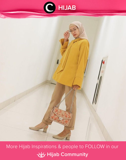Clozette Ambassador @prapancadf in warm-toned outfit for her whole look. Simak inspirasi gaya Hijab dari para Clozetters hari ini di Hijab Community. Yuk, share juga gaya hijab andalan kamu.