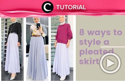 Style your pleated skirt like a pro! Check the tutorial here: https://bit.ly/3qIcP3O. Video ini di-share kembali oleh Clozetter @saniaalatas. Lihat juga tutorial lainnya di Tutorial Section.