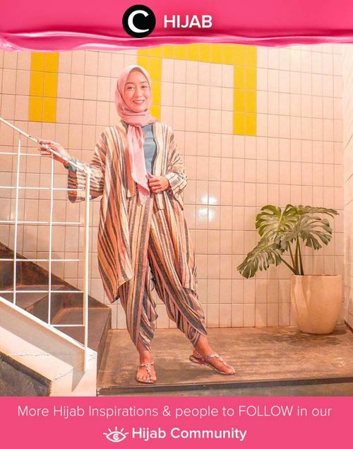 Colorful striped set for casual hijab look ala Clozetter @she_wian. Simak inspirasi gaya Hijab dari para Clozetters hari ini di Hijab Community. Yuk, share juga gaya hijab andalan kamu.