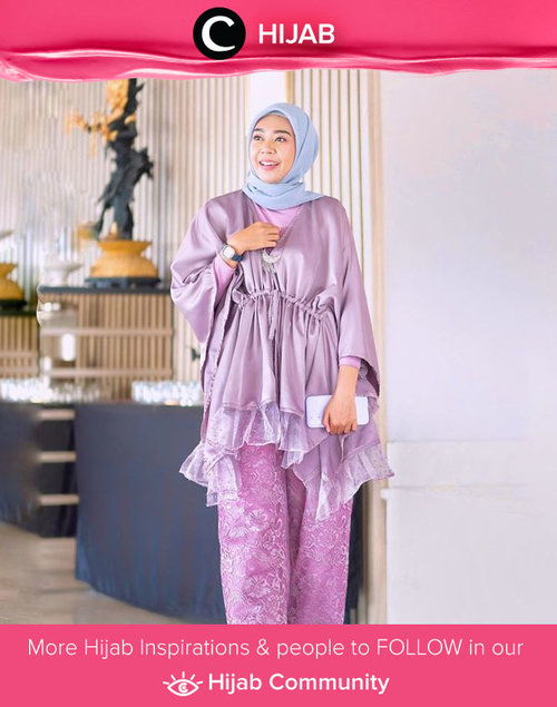 Clozetter @Zilqiah in purple-dominated look for her formal occasion. Simak inspirasi gaya Hijab dari para Clozetters hari ini di Hijab Community. Yuk, share juga gaya hijab andalan kamu.