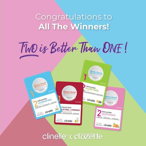 @clinelleid Mask Review Contest winners has been choosen!! Apakah ada nama kamu di bawah ini?​.#TeamHydratingHanum@aldhiyaa@annisaislamiah.#TeamPurifyingHanum@stellaluxsiana@cicidesri.#TeamWhiteningNatya@anggipermata87@awkdewi.#TeamLiftingFirmingNatya@nesyaw@diahvitasari​.Selamat ya! Mengingatkan juga untuk yang belum mengirimkan data diri (nama, alamat lengkap beserta kode pos dan no telp) ditunggu paling lambat 13 November 2019.​.​Terima kasih untuk semua yang ikut berpartisipasi dalam kontes kali ini. Jangan lupa cek akun Instagram ClozetteID karena masih ada banyak kontes dan giveaway lainnya, lho.​.​#ClozetteID #ClozeetteIDxClinelle #2isBetterThan1