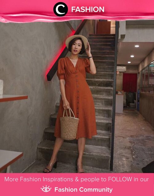  Clozette Ambassador @janejaneveroo adds some autumn vibes with her terracotta dress in this look. Simak Fashion Update ala clozetters lainnya hari ini di Fashion Community. Yuk, share outfit favorit kamu bersama Clozette.