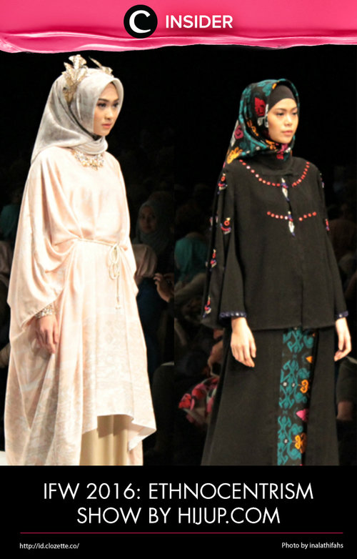 Hijup bersama Zaskia, Ria dan Vivi membawa nuansa etnik yang kental ke dalam koleksinya di Indonesia Fashion Week 2016 lalu. Simak selengkapnya di http://bit.ly/1Pd8R7h. Simak juga artikel menarik lainnya di http://bit.ly/ClozetteInsider