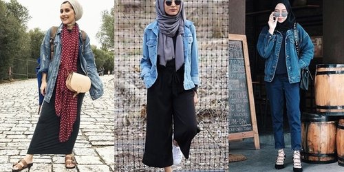 Inspirasi Hijab Gaya Casual dengan Jaket Denim Saat Ramadan