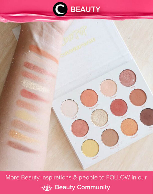 Ini dia produk makeup favorit dari Clozetter @deniathly: eyeshadow dari Colourpop yang meskipun warnanya netral, ternyata benar-benar "pop up" ketika diaplikasikan. Pigmentasinya oke dan teksturnya juga blendable, Clozetters! Simak Beauty Update ala clozetters lainnya hari ini di Beauty Community. Yuk, share produk favorit dan makeup look kamu bersama Clozette.