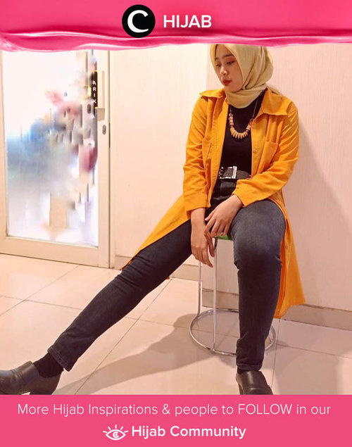 Black and yellow kinda day. Image shared by Clozetter @ekakuncoro. Simak inspirasi gaya Hijab dari para Clozetters hari ini di Hijab Community. Yuk, share juga gaya hijab andalan kamu.