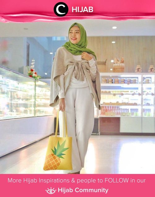 Weekend outfit idea: add a touch of green for a more playful neutral look. Image shared by Clozetter @zilqiah. Simak inspirasi gaya Hijab dari para Clozetters hari ini di Hijab Community. Yuk, share juga gaya hijab andalan kamu.