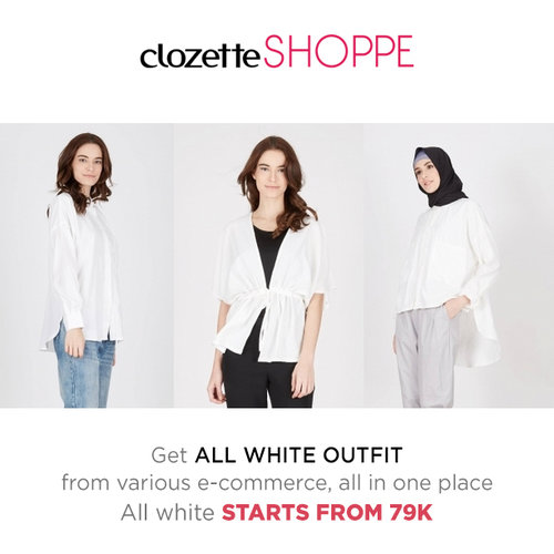 Lengkapi gaya chic dan stylishmu dengan outfit serba putih. Belanja outfit serba putih dari berbagai ecommerce site dengan harga MULAI DARI 79K di #ClozetteSHOPPE!
http://www.clozetteshoppe.co.id/styles/all-white?utm_source=cid&utm_medium=clozettecrew&utm_campaign=up_cid_shoppe_white