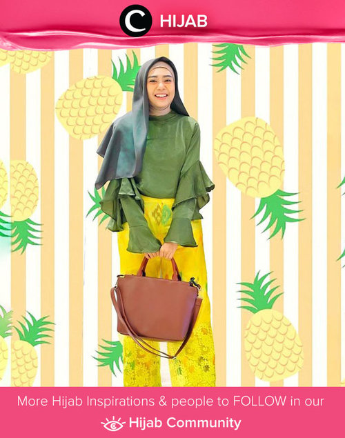 Super fresh, Clozetter @zilqiah memadukan warna kuning dan hijau untuk HOOTD-nya. Who's inspired? Simak inspirasi gaya Hijab dari para Clozetters hari ini di Hijab Community. Yuk, share juga gaya hijab andalan kamu.  