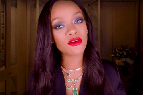 Rihanna Proved You Can Wear Red Lipstick and Blue Eyeshadow Together