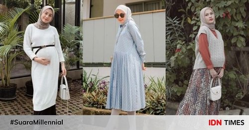 10 Ide Gaya Bumil dengan Hijab yang Nyaman dan Stylish, Geraknya Bebas