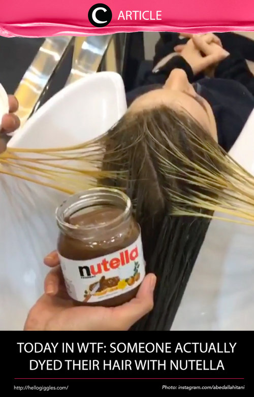 What, someone dyed her hair with nutella? Is it for real??? Read more at http://bit.ly/2hv97dQ. Simak juga artikel menarik lainnya di Article Section pada Clozette App.