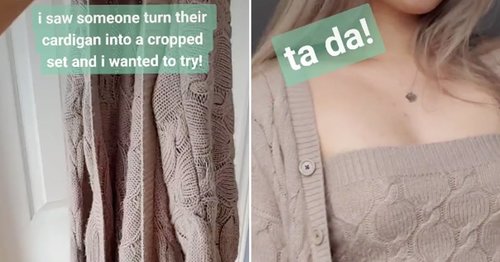 So Smart! This TikTok Demonstrates How to Transform Your Cardigan Into a Cropped Set