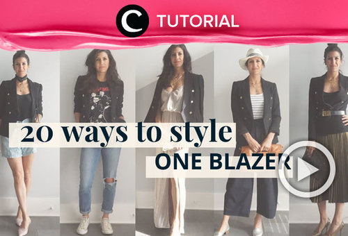 1 blazer, 20 ways! Intip 20 inspirasi mix and match blazer yang bisa kamu tiru : https://bit.ly/2Tn9dVG. Video ini di-share kembali oleh Clozetter @kyriaa. Lihat juga tutorial lainnya yang ada di Tutorial Section. 
