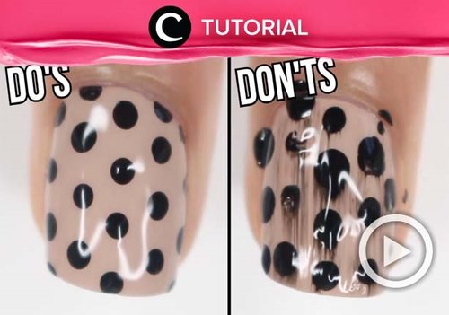 Sering gagal mengaplikasikan polka dot nail art versimu? Coba intip tips dan triknya di: https://bit.ly/39buppb. Video ini di-share kembali oleh Clozetter @ranialda. Lihat juga tutorial lainnya di Tutorial Section.
