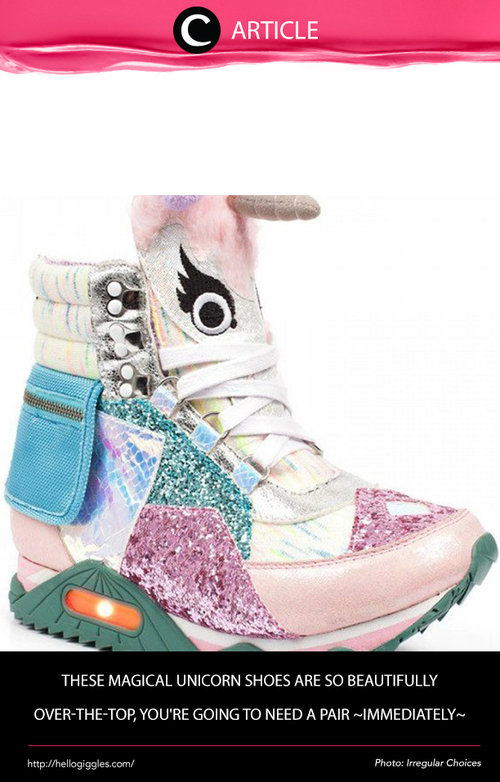 Are you a unicorn lover? If the answer is yes, you should buy this pair of magical unicorn shoes! Read more at http://bit.ly/2pXWvPL. Simak juga artikel menarik lainnya di Article Section pada Clozette App.