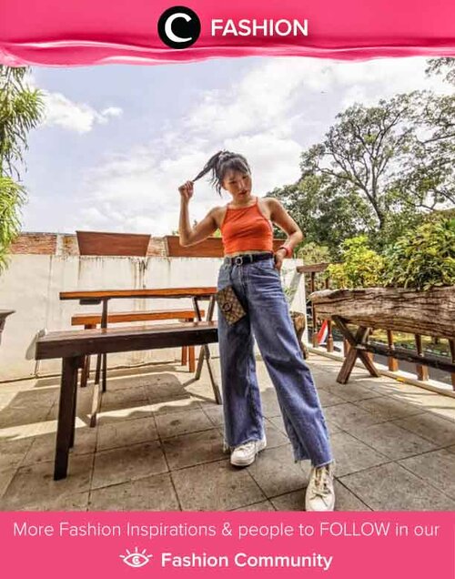 Menghadapi cuaca panas rasanya kurang lengkap tanpa tank top berwarna cerah dan denim palazzo pants ala Clozetter @bebelicious. Simak Fashion Update ala clozetters lainnya hari ini di Fashion Community. Yuk, share outfit favorit kamu bersama Clozette.