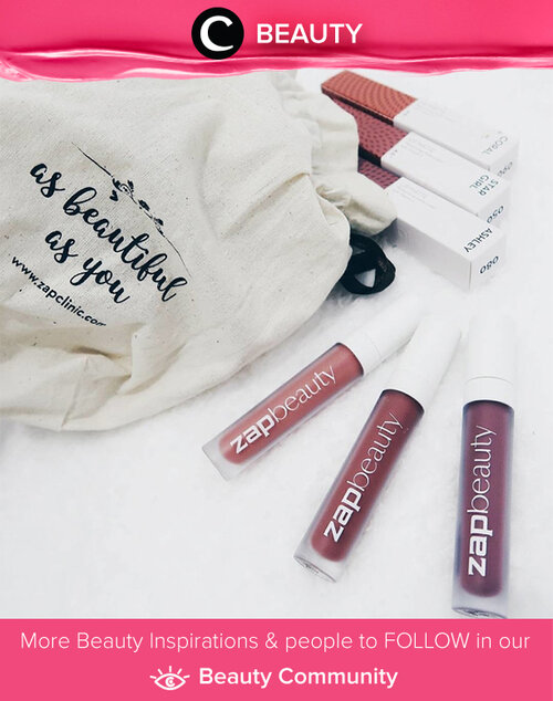 Zap beauty liptstick liquid matte. eally moisturizing and feel super light on lips eventho it's liquid matte cream formula. Simak Beauty Updates ala clozetters lainnya hari ini di Beauty Community. Image shared by Clozetter @jesicasugiharto. Yuk, share beauty product andalan kamu.