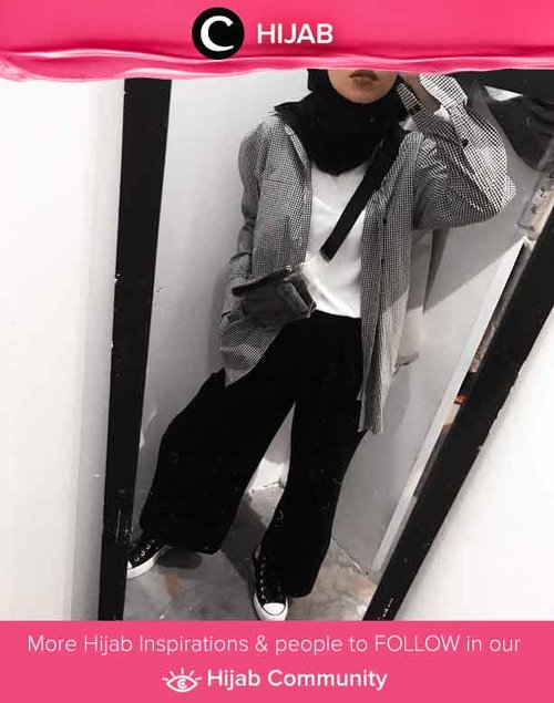 Here's Clozetter @karinaorin everyday style. T-shirt polos, kemeja sebagai outerwear, dan kulot santai. Kalau kamu, gaya sehari-harimu bagaimana, Clozetters? Yuk, share juga di Hijab Community.