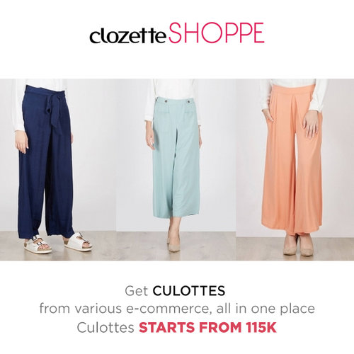 Padukan culottes dengan kemeja katun untuk tampil modis ke kantor. Belanja culottes favorit dari berbagai ecommerce site MULAI 115K via #ClozetteSHOPPE!
http://bit.ly/28XSKzM