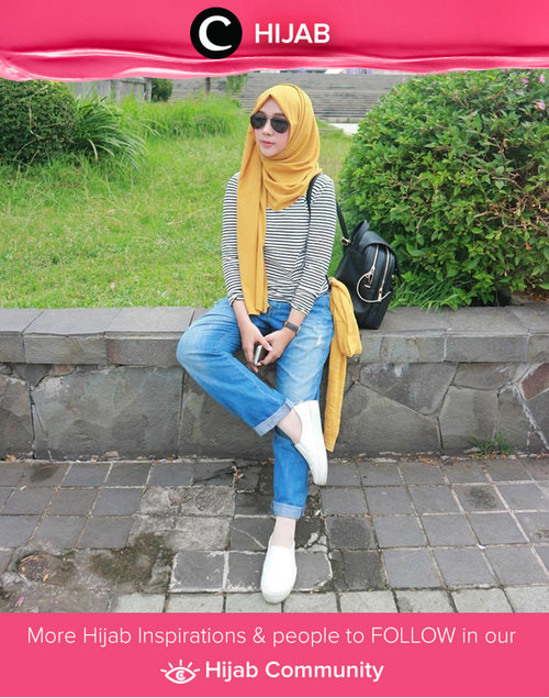 Casual cool style ala Clozette Ambassador Ayu. Simak inspirasi gaya Hijab dari para Clozetters hari ini di Hijab Community. Image shared by Clozette Ambassador: @ayuindriati. Yuk, share juga gaya hijab andalan kamu 