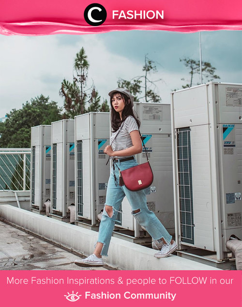 In the mood for stripes, ripped jeans, and sneakers. Simak Fashion Update ala clozetters lainnya hari ini di Fashion Community. Image shared by Clozetter @fitrins. Yuk, share outfit favorit kamu bersama Clozette.