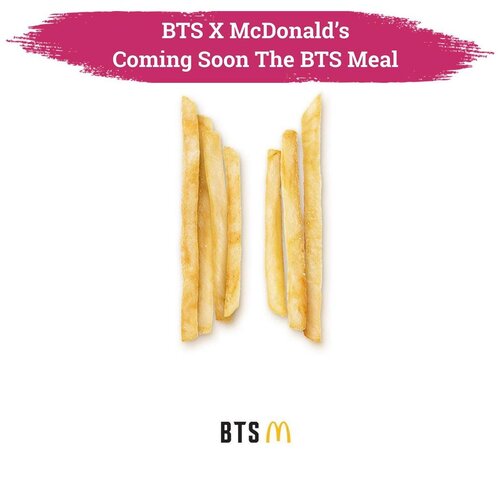 Para Army pasti nggak sabar cobain menu McDonald’s x BTS ini. Menu ini hadir di hampir 50 negara, termasuk Indonesia. Tapi, jadwal untuk di Indonesia tanggal 26 Juni, nih Clozetters.Dikutip dari hypebeast.com, paket BTS Meal mencakup 10 potong McNuggets, kentang goreng, minuman kola, dan dua saus baru yang belum pernah hadir di Amerika, yaitu saus rasa cabai manis dan rasa cajun, yang terinspirasi oleh resep McDonald's Korea Selatan. Siapa yang nggak sabar mau cobain? 😍📷 @mcdonalds#ClozetteID