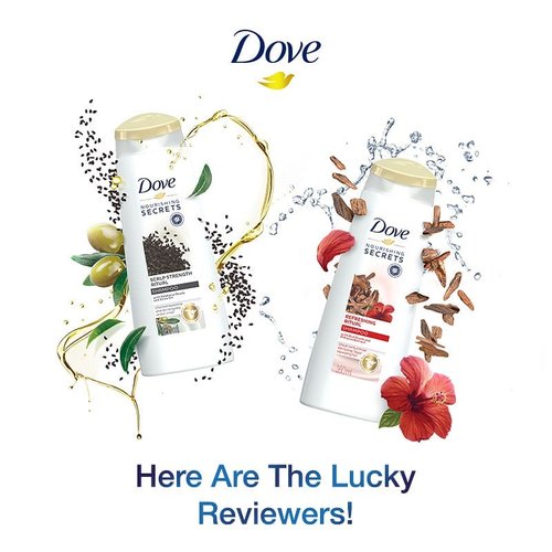 Khusus untuk yang kemarin sudah mencoba dan menulis review Dove Scalp Strength Ritual Shampoo dan Dove Refreshing Ritual Shampoo, kami sudah punya pemenangnya, nih!Here are the winner.... Selamat kepada:@janejanevero@rifawf@chelsheafloMasing-masing berhak mendapatkan hadiah senilai Rp 500.000. Kirimkan data diri (nama, no telp, alamat lengkap beserta kode pos dan nama akun instagram, e-mail) kamu melalui DM paling lambat 08 Juli 2019. #ClozetteID