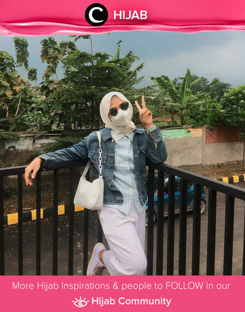 New normal attire this weekend: sunglasses, mask, and outerwear. Image shared by Clozetter @lulu_panda05. Simak inspirasi gaya Hijab dari para Clozetters hari ini di Hijab Community. Yuk, share juga gaya hijab andalan kamu.