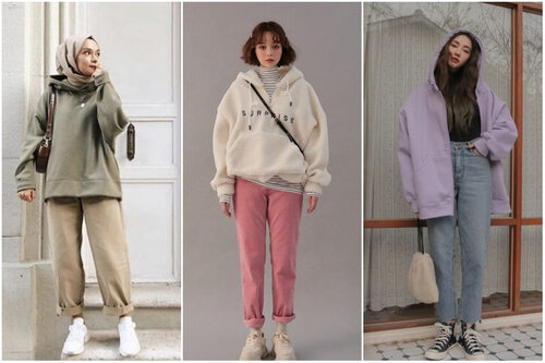 9 OOTD Hoodie Ala Korea Yang Stylish Dan Keren, Termasuk Untuk Hijaber