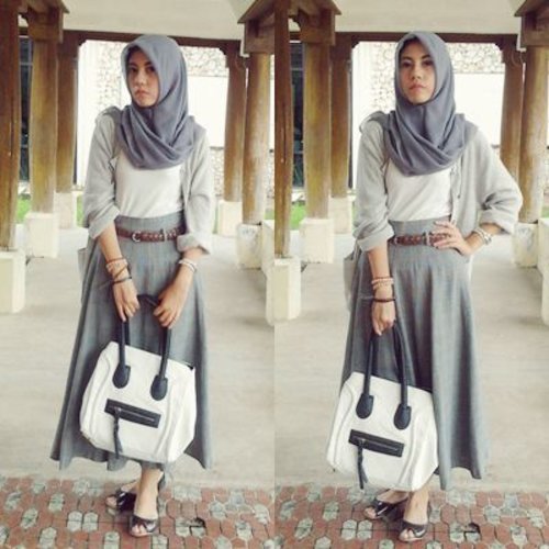  Grey!  #stylengampus #hijabootdindo #ootd #ClozetteID