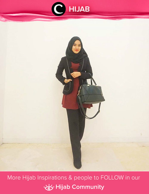 Classic work outfit  ideas from Clozetter Lulu. Simak inspirasi gaya di Hijab Update dari para Clozetters hari ini di Hijab Community. Image shared by Clozetter: lulutrifacila. Yuk, share juga gaya hijab andalan kamu bersama Clozette.