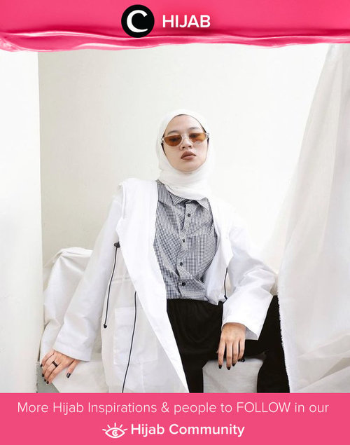 Clozette Ambassador @Karinaorin looks so comfy in Cottonink white coat. Simak inspirasi gaya Hijab dari para Clozetters hari ini di Hijab Community. Yuk, share juga gaya hijab andalan kamu.