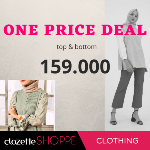 Hi, Clozetters
Saat ini Hijabenka sedang ada promo menarik, lho! ONE PRCE DEAL. Atasan dan bawahan hanya Rp. 159.000,00. Promo ini juga tersedia di #ClozetteShoppe. Yuk beli sekarang sebelum kehabisan.
https://bit.ly/2x188Li