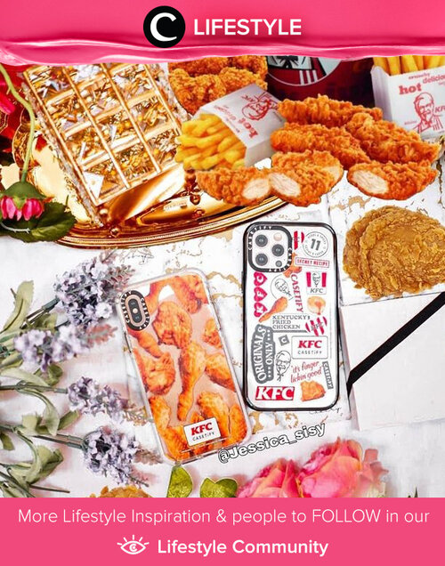 Wah, phone case Casetify dari KFCxGETKOBE ini berhasil bikin lapar. Unik sekali ya design-nya, Clozetters? Image shared by Clozette Ambassador @jessicasisy. Simak Lifestyle Update ala clozetters lainnya hari ini di Lifestyle Community. Yuk, share momen favoritmu bersama Clozette.