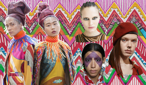 Inspirasi tribal mewarnai makeup dan gaya rambut di panggung runway!