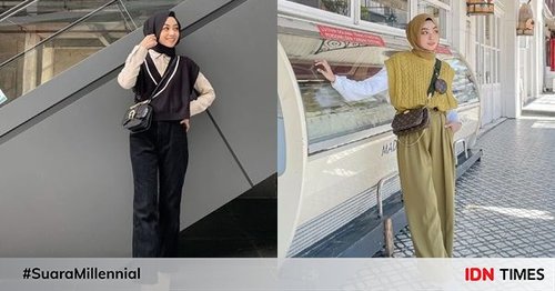 11 Padu Padan Outfit Hijab dengan Vest ala Meirani Amalia, Kekinian!
