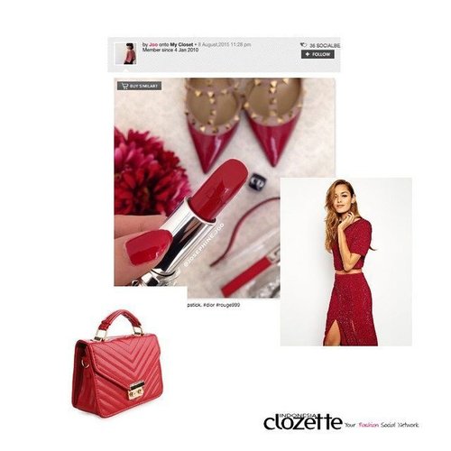 Hunting baju dengan tema merah sesuai warna lipstik andalanmu dengan fitur "Buy Similar" yuk di www.clozette.co.id. 
#ClozetteID #buysimilar #ClozetteShoppe