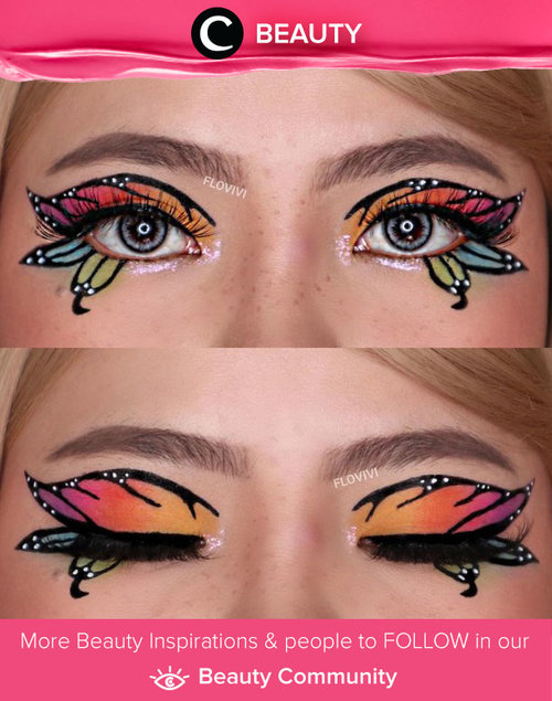 Colorful butterflies-inspired eye makeup by Clozetter @flovivi. We love it! Simak Beauty Update ala clozetters lainnya hari ini di Beauty Community. Yuk, share produk favorit dan makeup look kamu bersama Clozette.