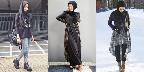10 Inspirasi Outfit Hijab All Black Anti Membosankan Kala Ramadan