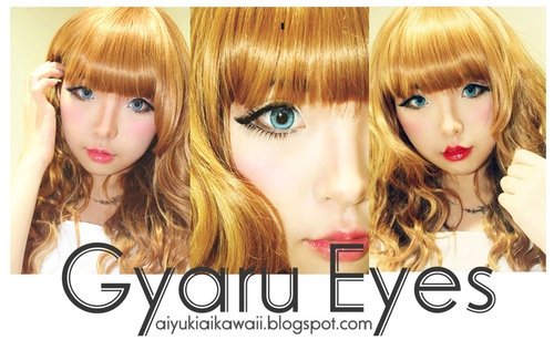 JAPANESE GYARU EYES TUTORIAL : aiyukiaikawaii.blogspot.com
