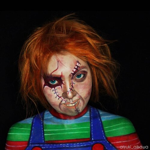 Legendary doll. Do you like this cutie-little-creepy-sweetie doll? I have so much fun when i'm doing this, transform myself became one of my favourite horror icon, Chucky. He just remind me about Valentine - a long long time ago.
.
.
When i was in senior high school, my girl friends just got a gift from their BF, such a bear doll, chocolate, sweet candy. And it was sooo boring for me. I rather choose Chucky doll for my valentine present than all of those sweet stuff. I also found an articles saying that if you want to ask a girl for a date, you SHOULDN'T go and take her to the cinema to watch horror film unless if you want to get rejected and get her lose her feeling for you. Wth, it doesn't work for me. . i really appreciate someone who dare to throw away his/her fear and enjoy a bloody-scene together.
.
.
Halloween mean so much for me. A special month for a date & creativity, a romantic-spooky air, deep darkness and a sweet songs from my fallen angel.
.
.
But it doesn't mean that i don't like a sweet stuff. I'm still a girl - super shy girl, i can get blushing easily, and introverted person deep inside. So i still have a little corner in my heart for a sweet things and romantic dreams.
.
.
😕 am i crazy enough? But yeah ofc i will marry a crazy creature (because love has no limit & boundaries) - Someone who have an #outofthebox ideas to explore this plain world together, make a beautiful artwork together, and ofc share our silent madness in this bumidatar.
.
.
.
.
.
.
.
.
.
.
.
.
#Beauty #sfxmakeup #chucky #childsplay #art #facepainting
#specialeffectmakeup  #モデル #メイク #メイク #かわいい #girl #beauty #ファッション #コーディ #ガール #clozetteID #specialeffect #indonesiabeautyblogger 
#undiscovered_muas  #IndoBeautyGram #ibvsfx @ibv_sfx #31daysofmehronhalloween #clozetteid #sfxartis #bringouttheboo
#halloweenmakeup #halloween #ハロウィーン