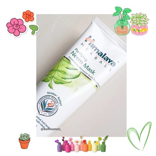 🌴HIMALAYA "Purifying Neem Mask"🌴 Looks like I love this mud mask too much.  Because several times try and repeat to buy.  With the main ingredients Nimba, Turmeric and Fuller's Earth that can clean blackheads and dirt on the face 😊.. 💦TEXTURE AND SCENT: In terms of texture, this mask is shaped like mud and dark green, and there are scrub grains that are not too large.  And in terms of fragrance, this mask smells like herbal herbal fragrance.  The smell does not interfere.. 📦PACKINGAN: In terms of packaging this product is made from a plastic tube equipped with a flip top bottle cover.  I think the packaging of this mask is quite hygienic because it doesn't have to be ticked 😂😂..🌻HOW TO USE: I wear this mask 2 to 3 times a week.  I wear it at night, when the skin feels very dirty I wear this up to 4 times a week 😂 I used to wear this mask for 10 minutes, it was enough for me to avoid dry skin from wearing it too long... 🍁Review: What I feel after wearing this mask is the scars on the face began to decrease, and make my acne dry.  Cleans blackheads on the nose and controls oil on the face. I didn't get any kind of reaction when wearing this mask.  So far it has been fine. After wearing this mask, I saw that the face is cleaner and does not make the skin taut.  Really like to wear this mask when you are outside and your face needs extra cleaning. 😊😊😊...  Attention: The above review is based on my experience, and the results depend on each of your skin.... How about you?  Attracted to try it ???...  Rate: 4.5 / 5•• Buy: Drugstore and Supermarket.