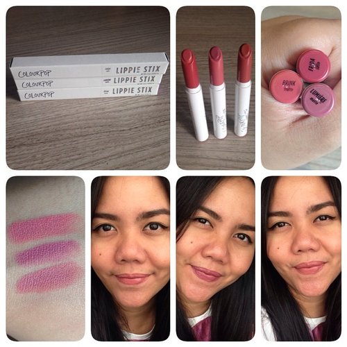 Morning... Here is lil review with the hits #colourpop #lippiestix that many ppl talk about.. I only choose 3 colors.. 1. Frida ( collaborates with @coffeebreakwithdani ) this is  nude with pink peachy pink tone. This color brights up your face. Natural color that matches for any kind type of makeup. 2. Lumiere ( collaborates with @kathleenlights ) mid tone rose. This is kinda my winning color for lipstick. It matches with my undertone skin . Last, 3. Brink ( collaborates with @brittanysulaiman) which is nude brown tone. This is also a great nude color. In me, it's like my mlbb color. Overall, this is an amazing lipstick, sell at $5 but in ol shop indonesia sell at 100-115k.. It has smell like vanilla, similar with mac/ kiko lipstick. Staying power is fine, around 3-4hours, Hope this lil review could help you to decide which colourpop lippie stix you'll get..! #colourpopbymimo #colourpoplippiestix #frida #lumiere #brink #mattelipstick #colourpopreview #reviewbyadindha #clozetteid #adindha