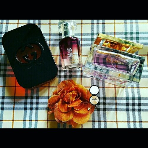 Fragrances that make people say something"smells like me". Best perfumes for me 😍😘. #gucciguiltyblack #gucciguilty #escadaperfume #thebodyshopsmokyrose #thebodyshopperfume #bestperfume